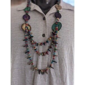 Handmade Wooden Chunky Bead Necklace Boho Chic Festival Chunky Summer 25 Trends
